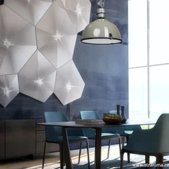 Straluma Industriele hanglamp olijf metaal Bikkel></noscript> Eettafellampen|Woonkamerlampen