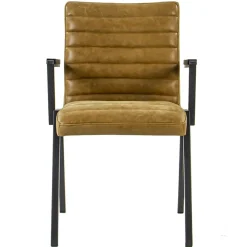 Straluma Industriële eetkamerstoel leer antigo cognac> Eetkamerstoelen