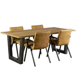 Straluma Industriële eetkamerstoel leer antigo cognac></noscript> Eetkamerstoelen