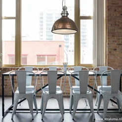 Straluma Industriële hanglamp bruin/brons tafel></noscript> Eettafellampen|Woonkamerlampen