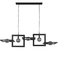 Straluma Industriële hanglamp mat zwart metalen frame> Eettafellampen|Keukenverlichting