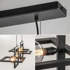 Straluma Industriële hanglamp mat zwart metalen frame></noscript> Eettafellampen|Keukenverlichting