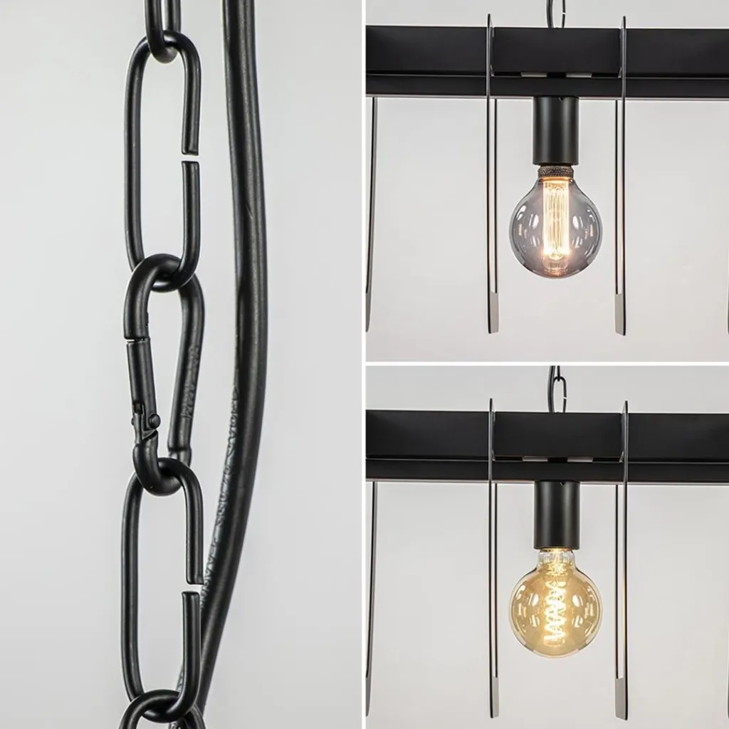 Straluma Industriële hanglamp squares mat zwart metaal> Eettafellampen|Keukenverlichting