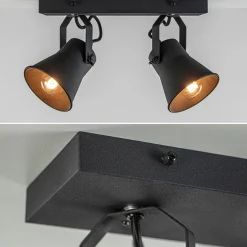 Straluma Industriële 2-lichts plafondspot mat zwart> Opbouwspots|Woonkamerlampen