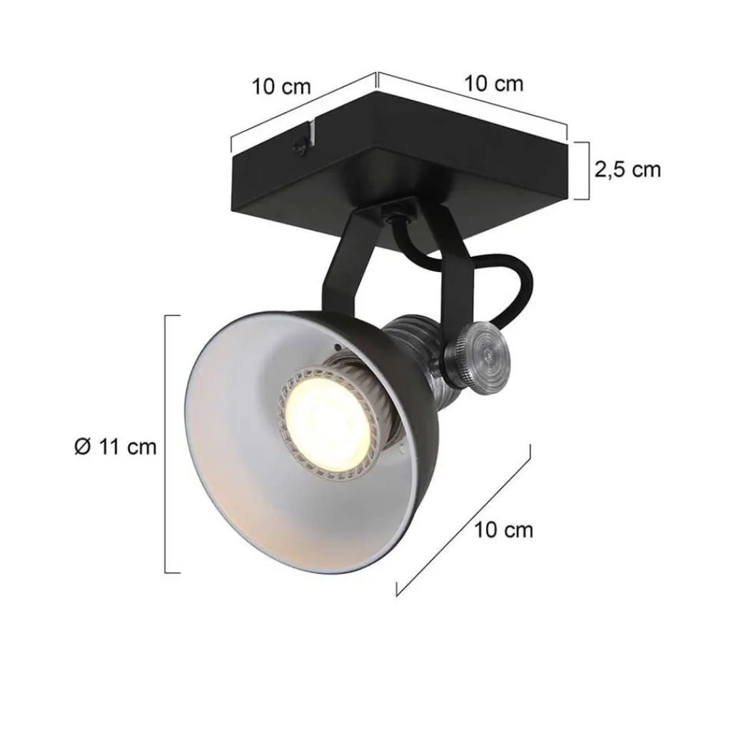 Straluma Industriële plafond/wandspot zwart inclusief LED> Plafondlampen|Wandlampen