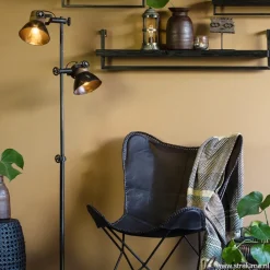 Straluma Industriële vloerlamp Jody metaal met hout></noscript> Light and Living|Industriële Verlichting