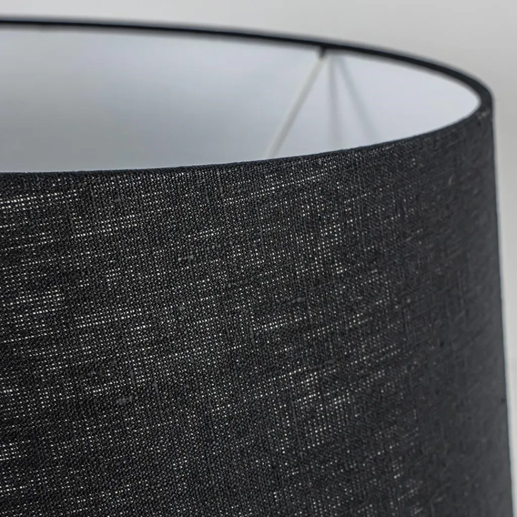 Straluma Kap Bridge zwart linnen 45x25> Lampenkappen|Landelijke Verlichting