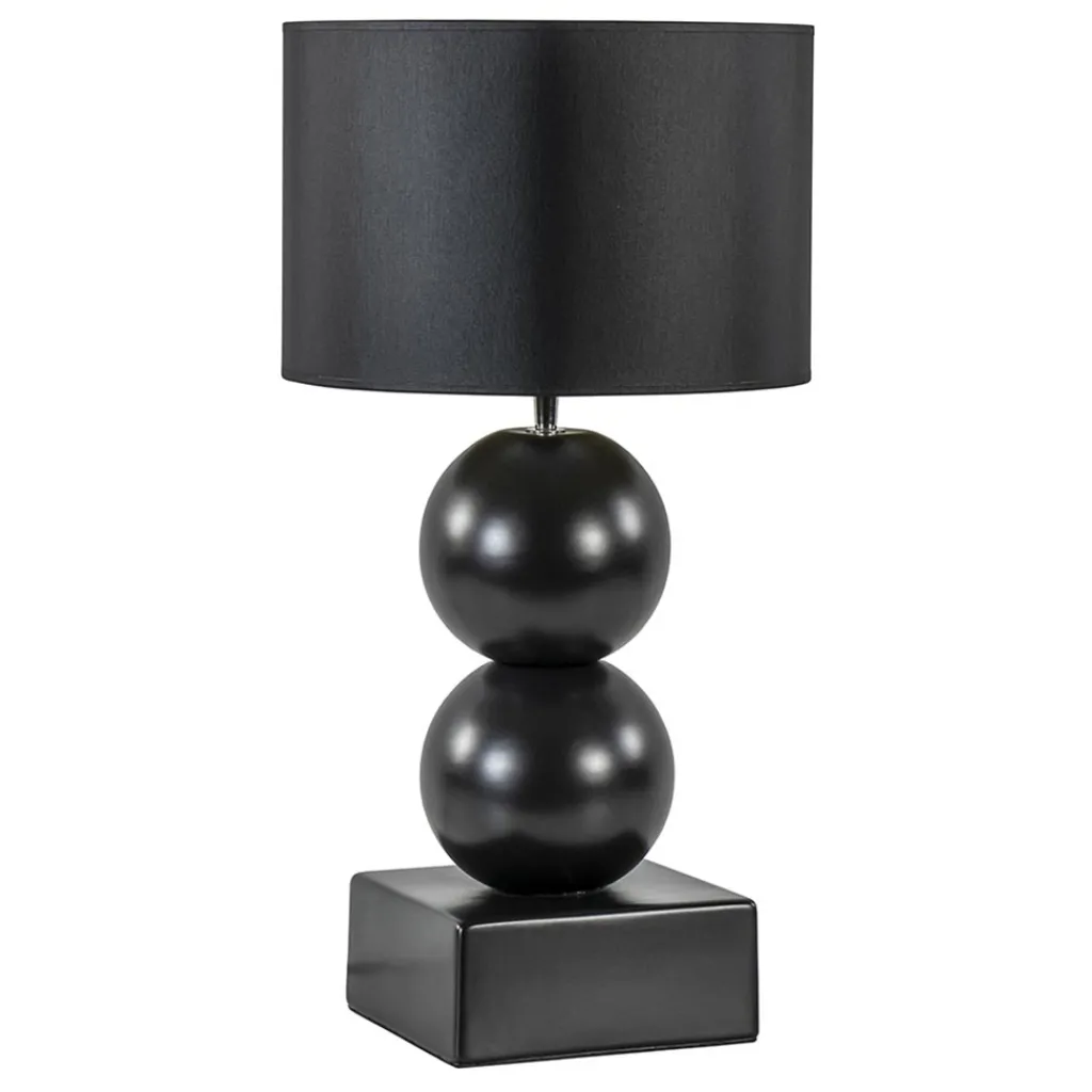 Straluma Keramieken tafellamp bollen zwart met kap> Tafellampen|Schemerlampen