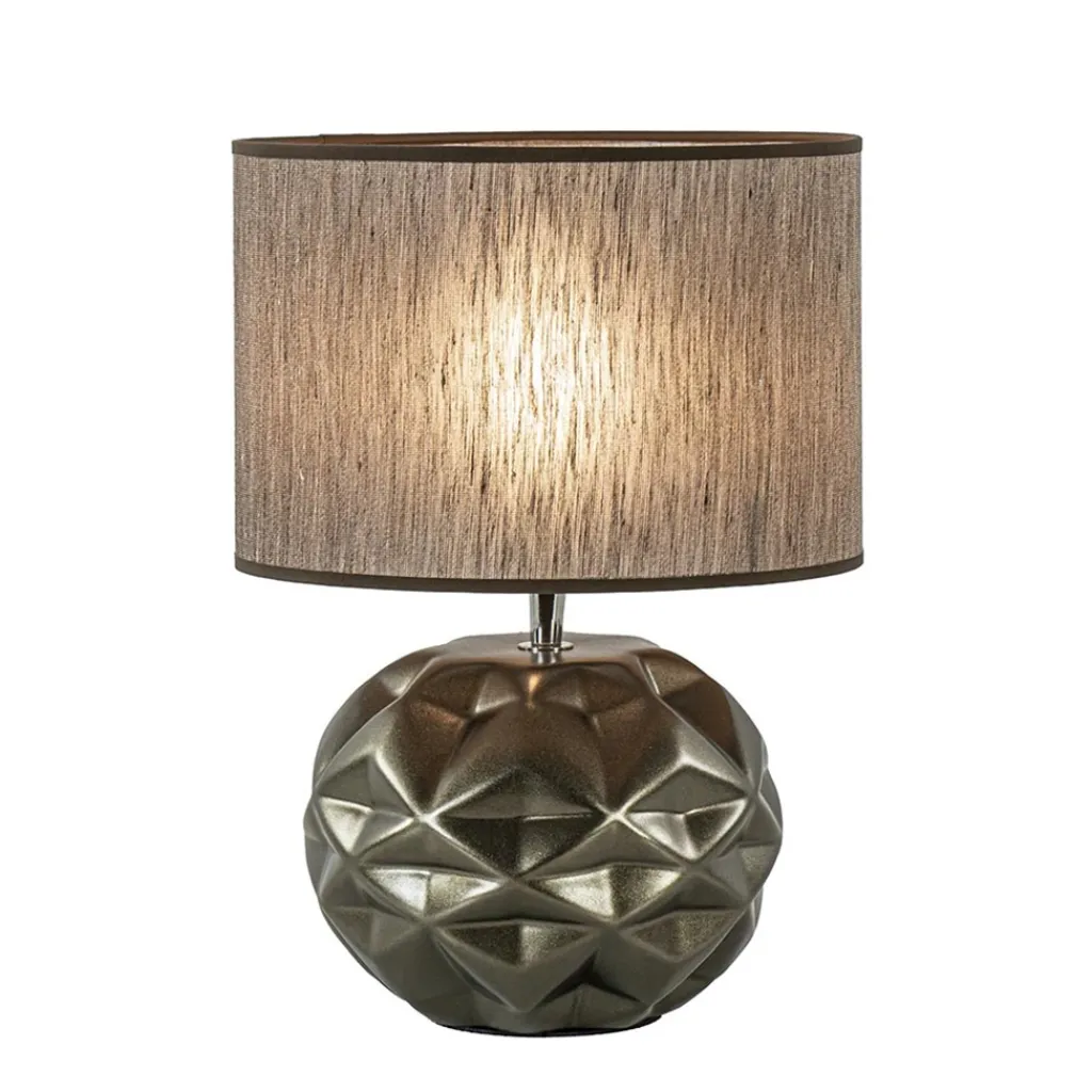 Straluma Keramieken tafellamp bruin met bruine kap> Tafellampen|Schemerlampen