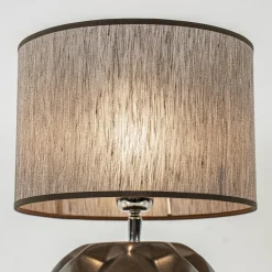 Straluma Keramieken tafellamp bruin met bruine kap><noscript><img width=