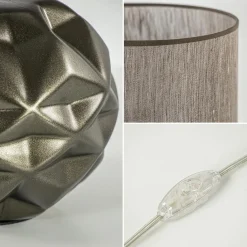 Straluma Keramieken tafellamp bruin met bruine kap><noscript><img width=