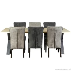 Straluma Klassiek landelijke eetkamerstoel grijs></noscript> Eetkamerstoelen