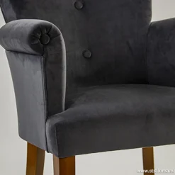 Straluma Klassieke armstoel kersenhout in stof></noscript> Eetkamerstoelen