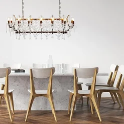 Straluma Klassieke eettafelhanglamp met kristal></noscript> Eettafellampen|Kroonluchters