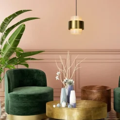 Straluma Klassieke hanglamp goud met opaal glazen kap></noscript> Woonkamerlampen|Slaapkamerlampen