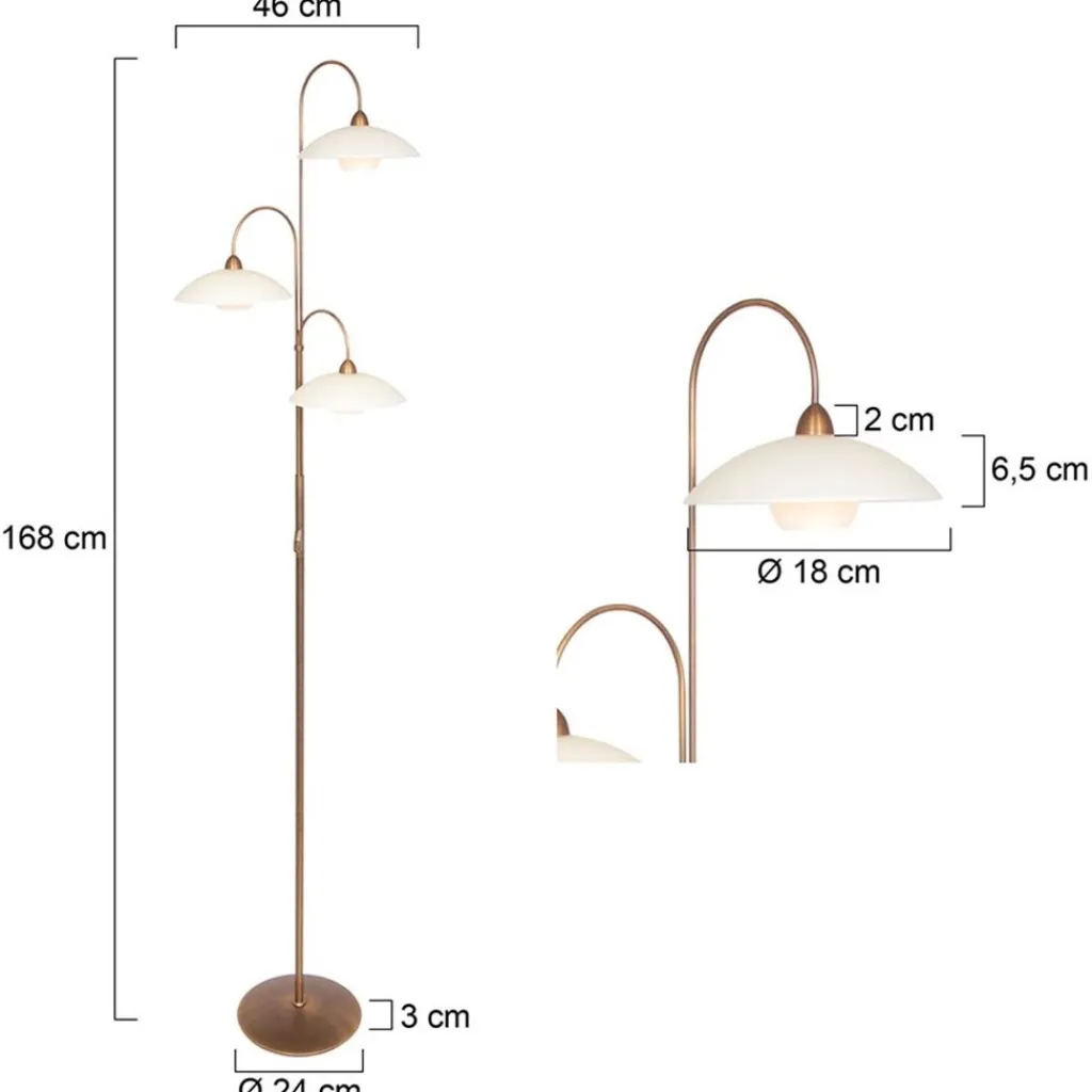 Straluma Klassieke 3-lichts vloerlamp brons inclusief LED> Vloerlampen|LED Vloerlampen