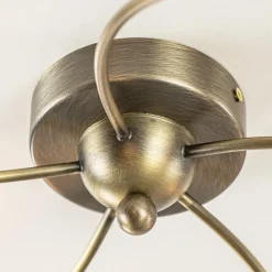 Straluma Klassieke plafondlamp brons met wit gevlamd glas><noscript><img width=