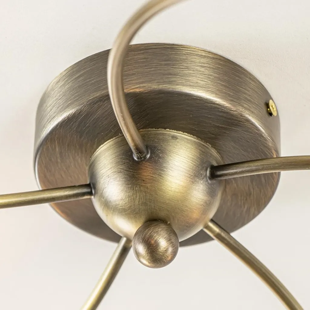 Straluma Klassieke plafondlamp brons met wit gevlamd glas> Plafondlampen|Halverlichting