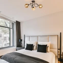 Straluma Klassieke plafondlamp 3-lichts met amber glas></noscript> Woonkamerlampen|Slaapkamerlampen