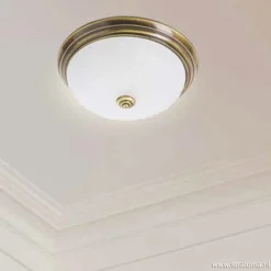 Straluma klassieke plafonnière Brons/glas></noscript> Plafonnières|Woonkamerlampen