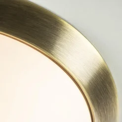 Straluma Klassieke plafonnière brons met wit glas 30 cm></noscript> Plafonnières|Woonkamerlampen