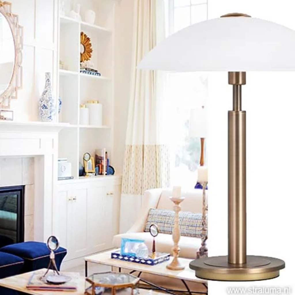 Straluma Klassieke tafellamp brons touchdimmer> Nachtkastlampen|Touch Lampen