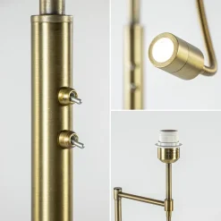 Straluma Klassieke vloerlamp met leesarm Calgary Light and Living></noscript> Vloerlampen|Leeslampen