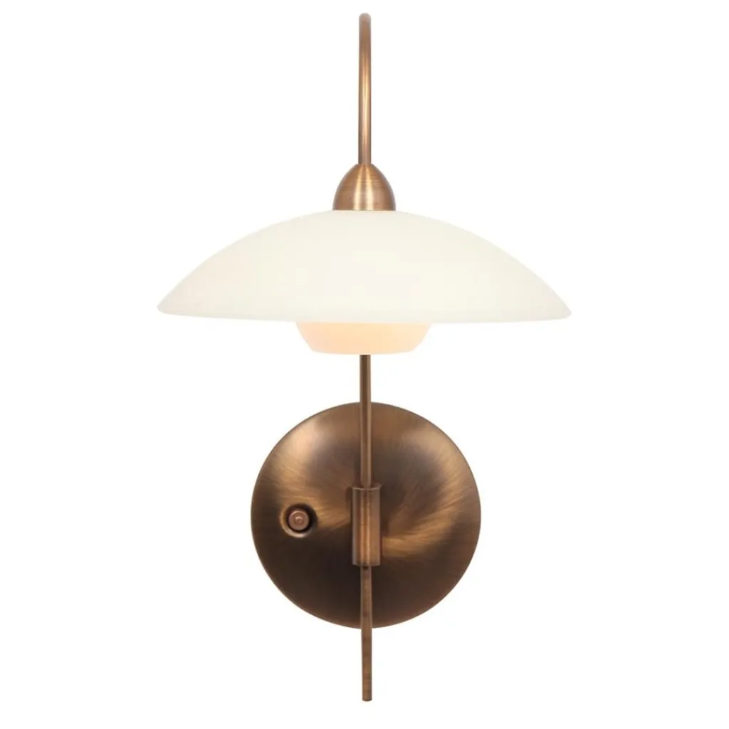 Straluma Klassieke wandlamp brons met creme glas incl LED> Wandlampen|LED Wandlampen