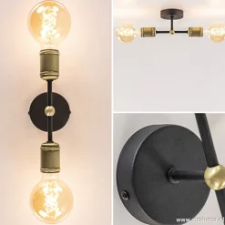 Straluma Klassieke wandlamp zwart-antiek brons></noscript> Woonkamerlampen|Slaapkamerlampen