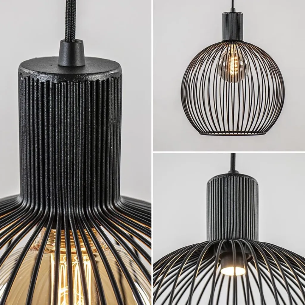 Straluma Kleine draad hanglamp mat zwart 30 cm> Eettafellampen|Draadlampen