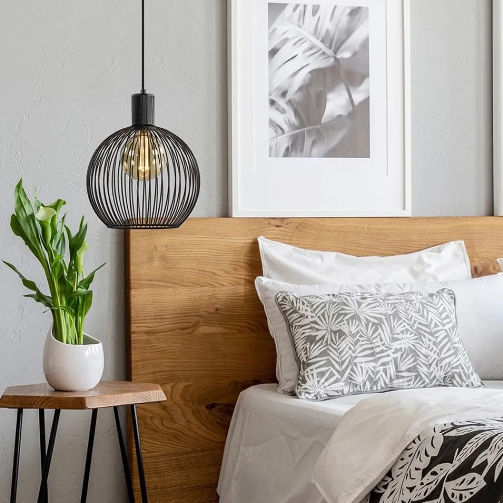 Straluma Kleine draad hanglamp mat zwart 30 cm> Eettafellampen|Draadlampen