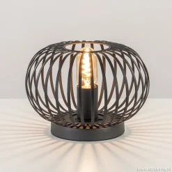 Straluma Kleine draad tafellamp modern mat zwart> Draadlampen|Woonkamerlampen