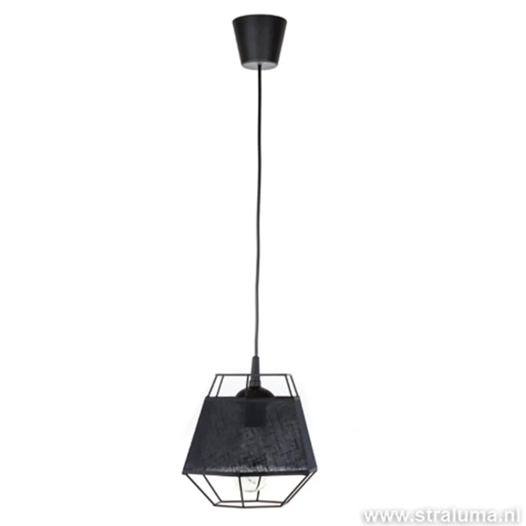 Straluma Kleine hanglamp draad zwart met stof> Draadlampen|Pendel Lampen