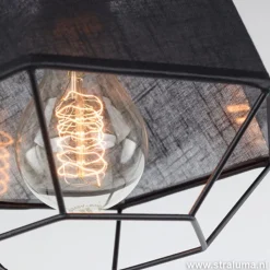 Straluma Kleine hanglamp draad zwart met stof><noscript><img width=