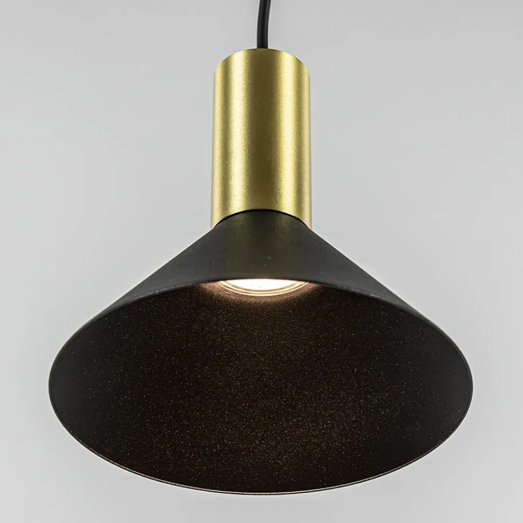 Straluma Kleine hanglamp driehoek zwart met brons> Keukenverlichting|Eetkamerverlichting