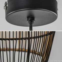 Straluma Kleine hanglamp Meya zwart met goud draad></noscript> Draadlampen|Light and Living