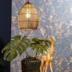 Straluma Kleine hanglamp Meya zwart met goud draad></noscript> Draadlampen|Light and Living