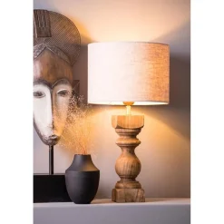 Straluma Kleine lampvoet Cumani hout light and Living><noscript><img width=