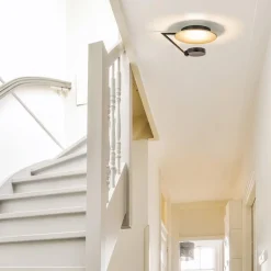 Straluma Kleine LED plafondlamp zwart met goud></noscript> Plafondlampen|LED Plafondlampen