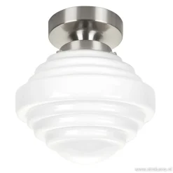 Straluma Kleine plafonnière staal met wit glas></noscript> Plafonnières|Keukenverlichting