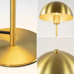 Straluma Kleine retro tafellamp Merel antiek brass></noscript> Tafellampen|Light and Living
