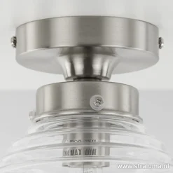 Straluma Kleine stalen plafondlamp glas helder></noscript> Plafonnières|Keukenverlichting