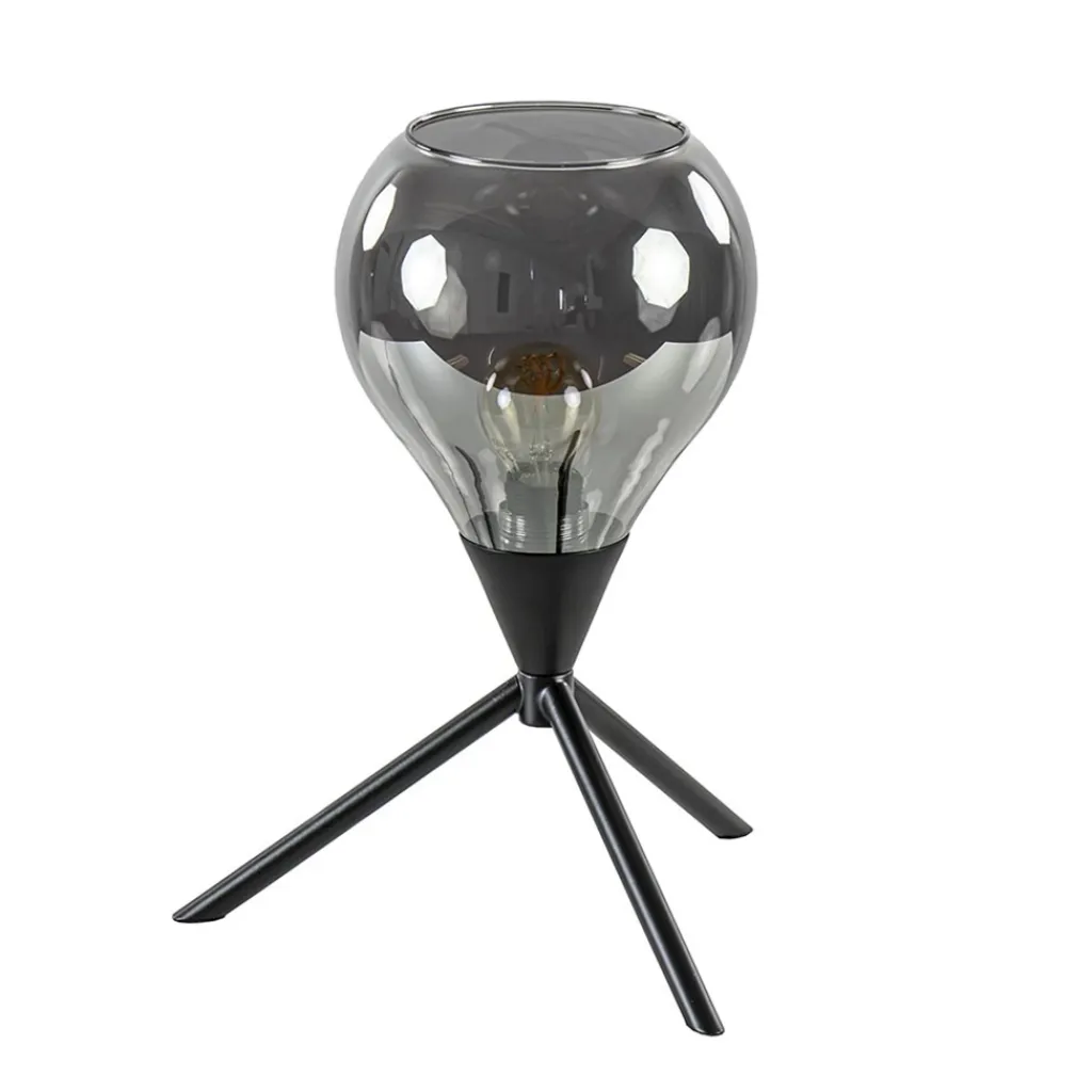 Straluma Kleine tafellamp driepoot met titanium glas> Tafellampen|Driepoot lampen