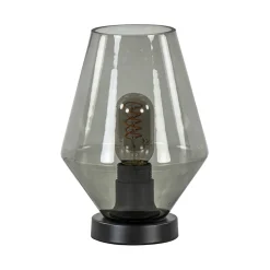 Straluma Kleine tafellamp zwart met smoke glas> Tafellampen|Klassieke Verlichting