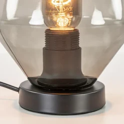 Straluma Kleine tafellamp zwart met smoke glas></noscript> Tafellampen|Klassieke Verlichting