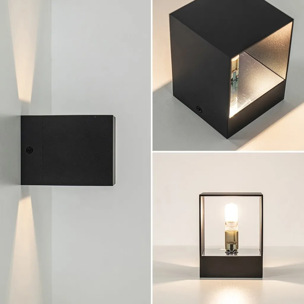 Straluma Kleine wandlamp up+down G9 zwart> Wandlampen