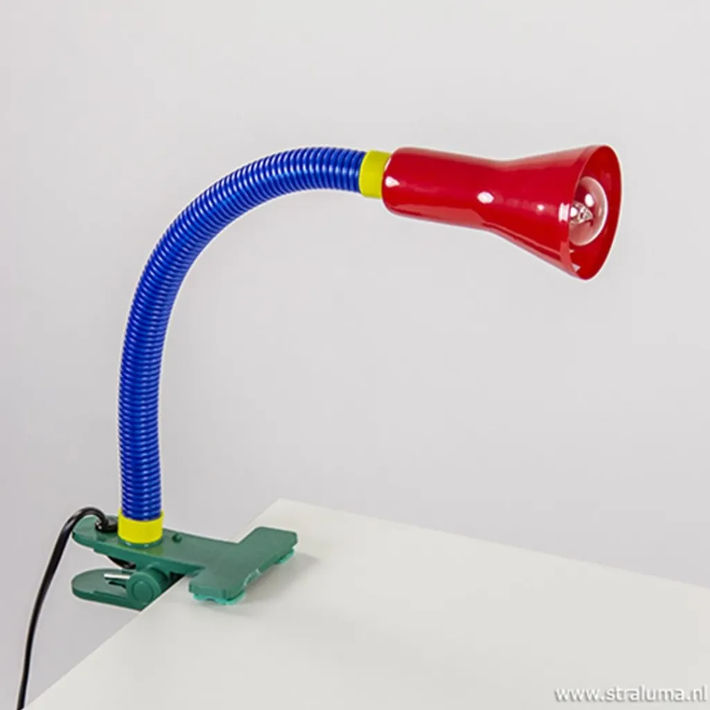 Straluma Klemlamp kinderkamer rood/blauw/groen> Kinderlampen|Bureaulampen