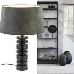 Straluma Lampvoet Desley zwart EXCL.KAP><noscript><img width=