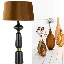 Straluma Lampvoet Ilvar mat zwart + antiek brons><noscript><img width=