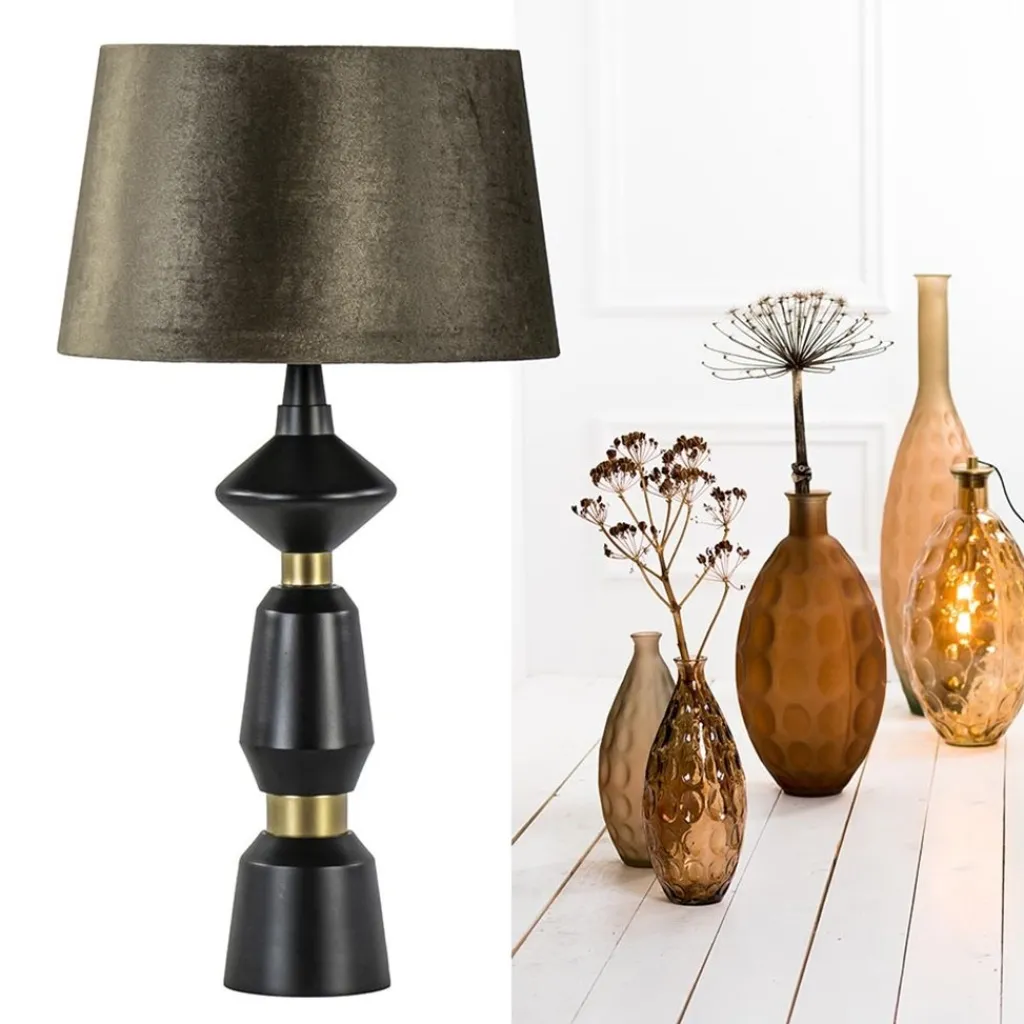 Straluma Lampvoet Ilvar zwart/mat goud z/kap> Tafellampen|Lampenvoeten